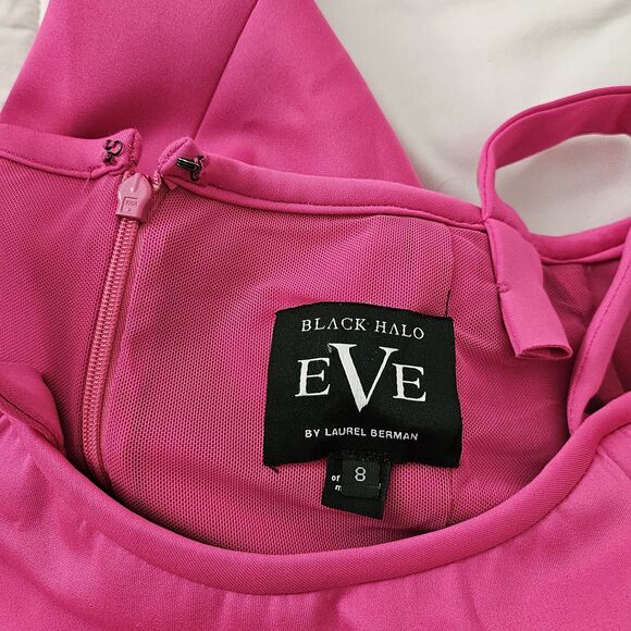 Black Halo Dress 8 Pink‎ Eve Cold Shoulder Sheath Poppy Flutter Sleeve - Picture 3 of 9